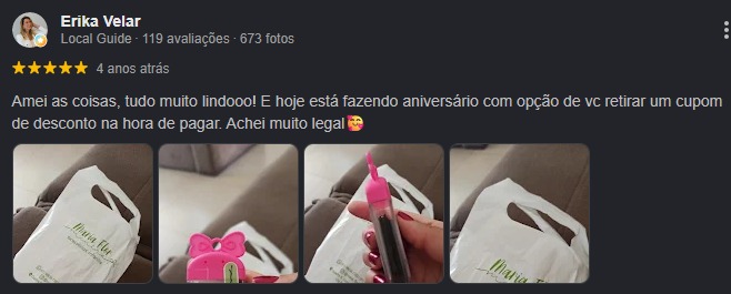 Depoimento de cliente da Maria Flor Menina 4